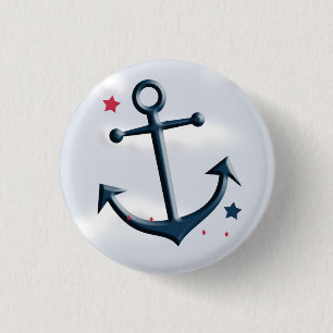 Nautical Anchor Design Round Button