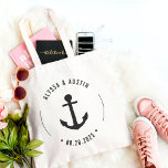 Nautical Anchor EDITABLE COLOR Wedding Favour Tote<br><div class="desc">A simply adorable,  personalised tote bag that's both stylish and functional. Fully editable colour,  including the heart colour.
Design © Berry Berry Sweet. Visit our website www.berryberrysweet.com for matching items and more stylish designs.</div>