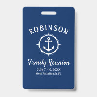 Nautical Anchor Family Reunion Navy Blue & White