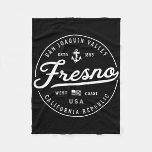 Nautical Anchor Fresno California Travel Vacation Fleece Blanket