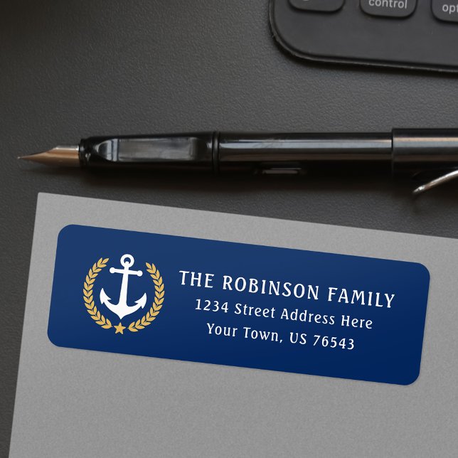 Nautical Anchor Gold Laurel Star Leaves Address (Creator Uploaded)