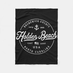 Nautical Anchor Holden Beach North Carolina Travel Fleece Blanket