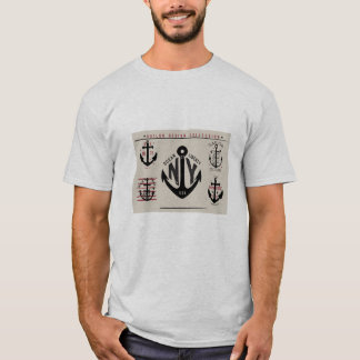 Nautical anchor icons traditional colours T-Shirt