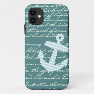 Nautical anchor in turquoise teal iphone 5 case