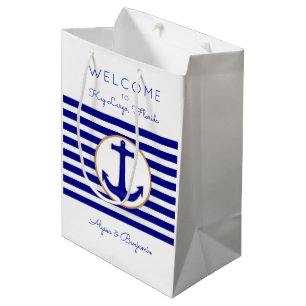 Nautical Anchor Key Largo Map Wedding Welcome Bags