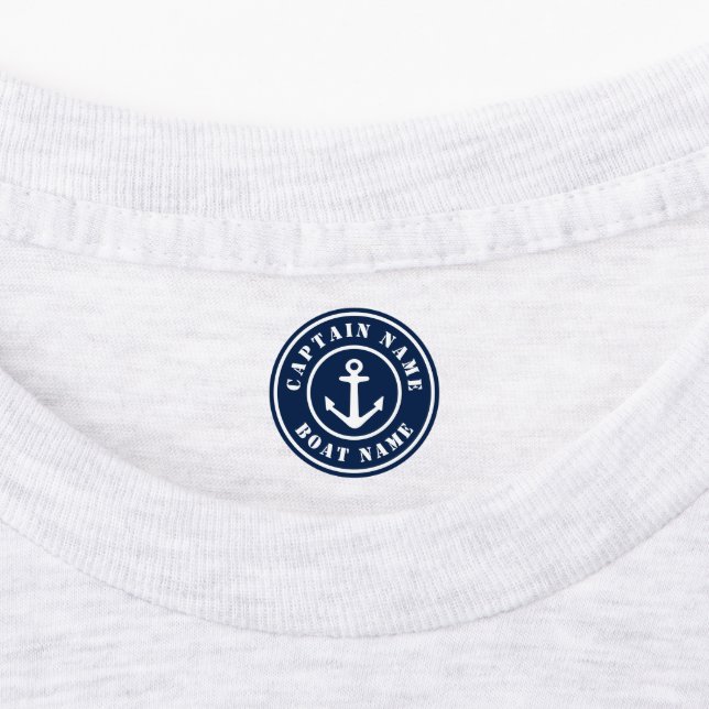 Nautical anchor label for boat captain & staff (Affixed)