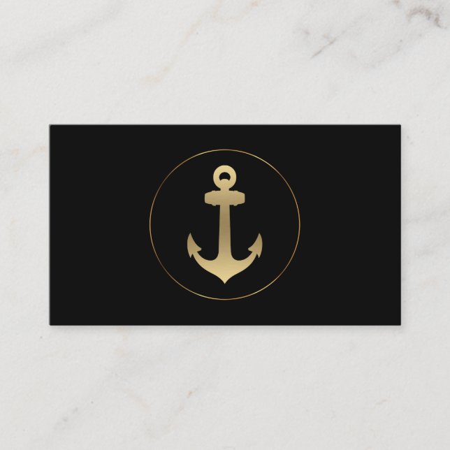Nautical Anchor Logo Business Card (Front)