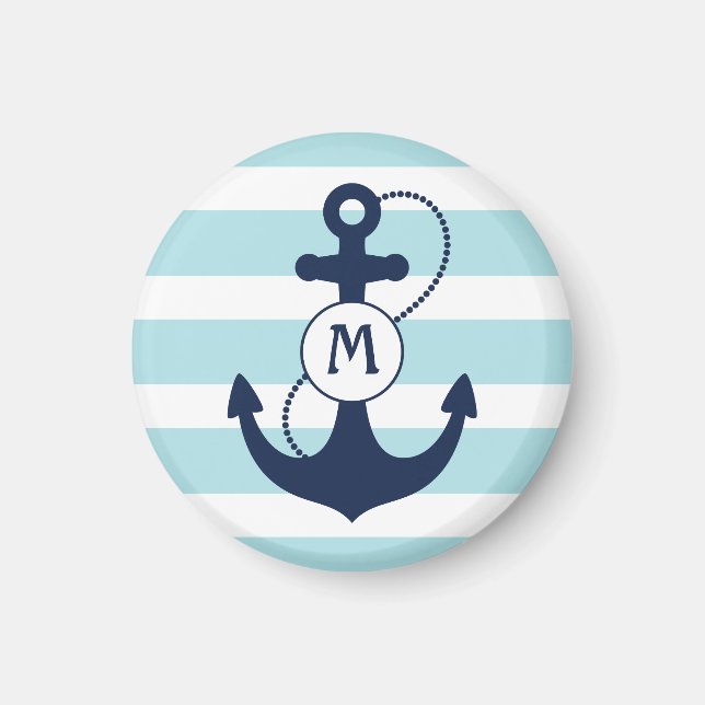 Nautical Anchor Mongram Magnet (Front)