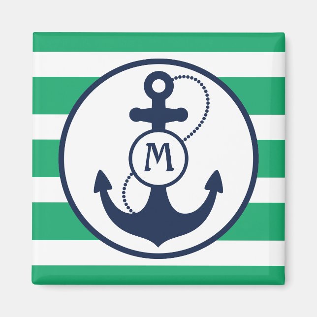 Nautical Anchor Mongram Magnet (Front)