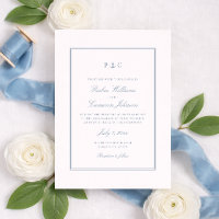 Nautical Anchor Monogram Dusty Blue Wedding