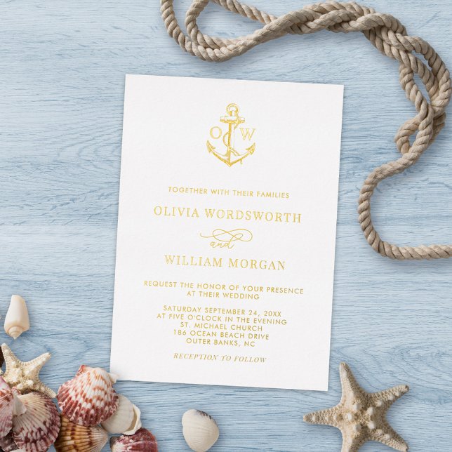 Nautical Anchor Monogram Minimal Wedding (Creator Uploaded)