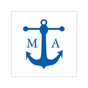 Nautical Anchor Monogram Self-inking Stamp