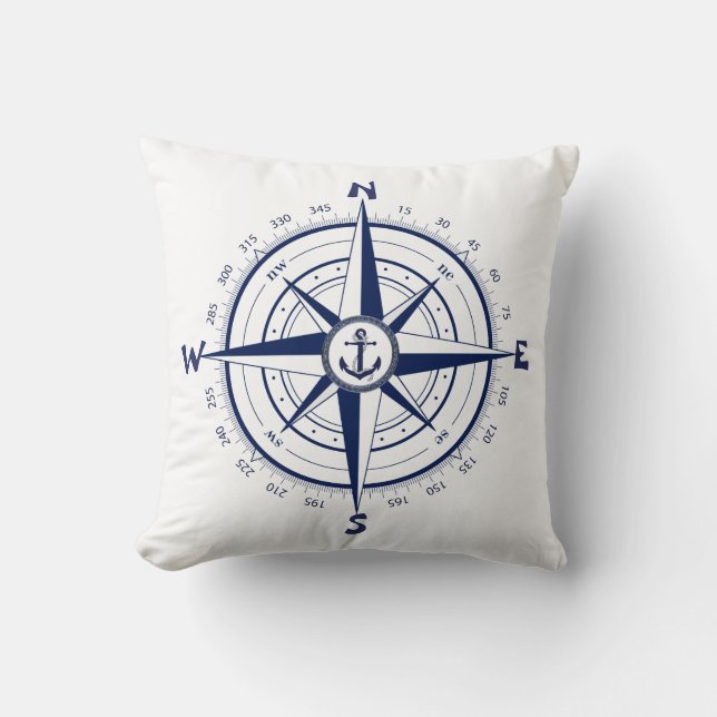 Nautical Anchor, Nautical Compass, Celtic circle Cushion (Front)