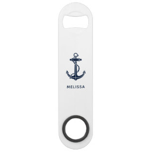 Nautical Anchor Navy Blue Boat Name Personalised