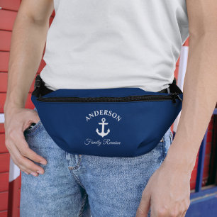 Nautical Anchor Navy Blue Family Reunion Bum Bags