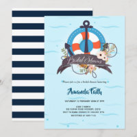 Nautical Anchor Navy Blue Floral Baby Shower