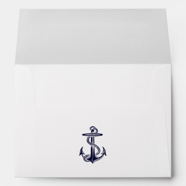 Nautical Anchor Navy Blue Framed 2F A7 5x7 Envelopes (Back (Bottom))