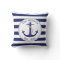 Nautical Anchor Navy Blue Stripes Family Name