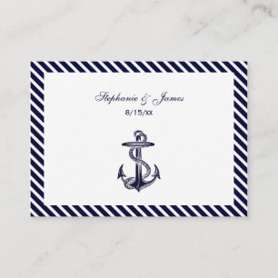 Nautical Anchor Navy Diag Stripe 2 Escort Cards #2