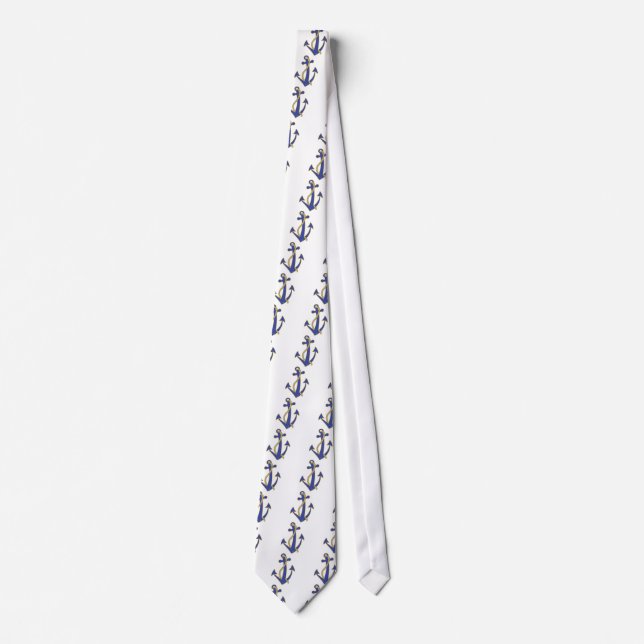 Nautical Anchor Navy with Gold Rope Tie (Front)