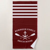 Nautical Anchor Oars Family Name Lake Beach House