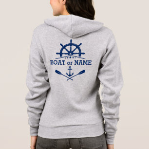 Nautical Anchor Oars Ships Wheel Helm Boat Name Hoodie