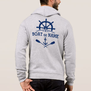 Nautical Anchor Oars Ships Wheel Helm Boat Name Hoodie