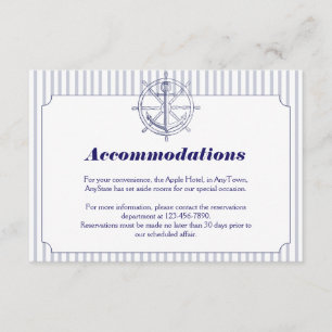 Nautical Anchor on Grey Stripe Wedding Insert