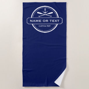 Nautical Anchor, Paddles Name, Beach House Custom Beach Towel