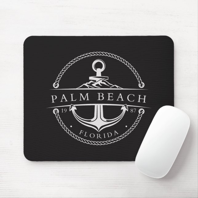 Nautical Anchor Palm Beach Florida 1987 Mouse Pad (With Mouse)