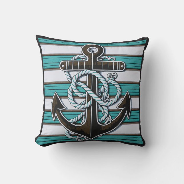 Nautical Anchor Pattern Cushion (Front)