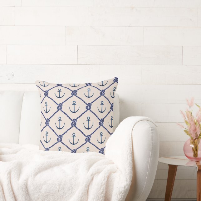 Nautical Anchor Pattern Cushion (Couch)