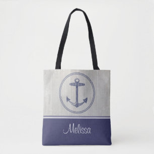 Nautical Anchor   Personalised Tote Bag
