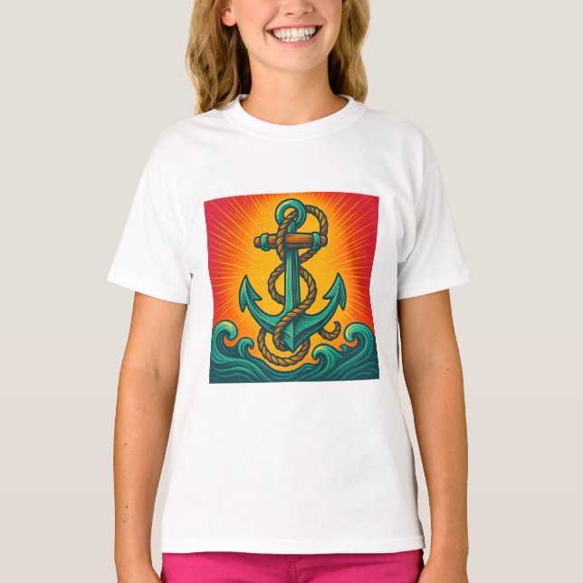Nautical Anchor Pop Art T-Shirt (Front)
