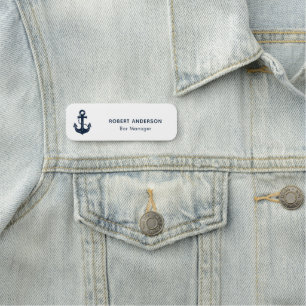 Nautical Anchor Professional Staff Personalised Name Tag
