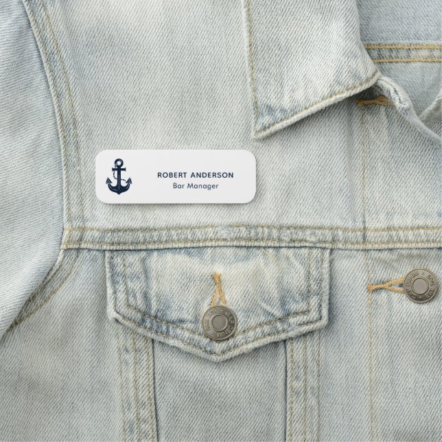 Nautical Anchor Professional Staff Personalised  Name Tag (In Situ)