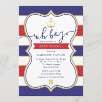 Nautical Anchor Red White Blue Boy Baby Shower