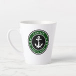 Nautical Anchor Rope Captain Boat or Name Green Latte Mug<br><div class="desc">A Nautical Anchor and Rope with Captain Rank or other title and Your Name or Boat Name on a Stylish Forest Green 2 sided Latte Mug. This personalised Mug will not just hold your drink but also is a fun conversation piece. Perfect for Father's Day but also makes a great...</div>