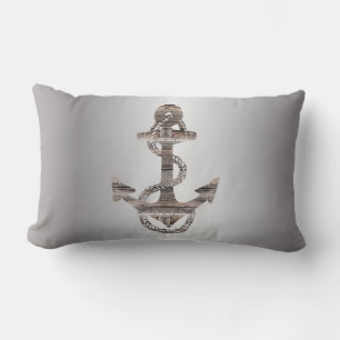nautical ANCHOR + ROPE w/ reversed sides Lumbar Cushion
