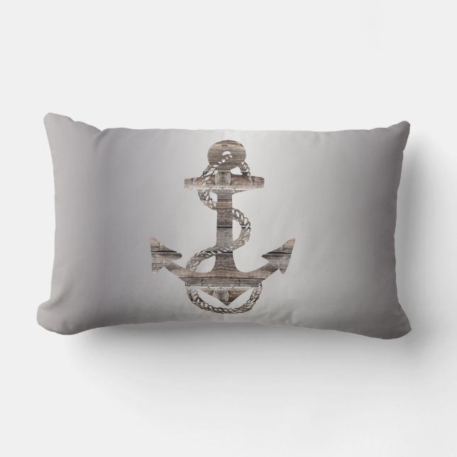 nautical ANCHOR + ROPE w/ reversed sides | Lumbar  Lumbar Cushion (Front)