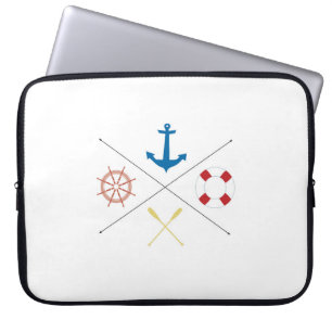 Nautical Anchor Sail Sailing Boat 15" Laptop Case