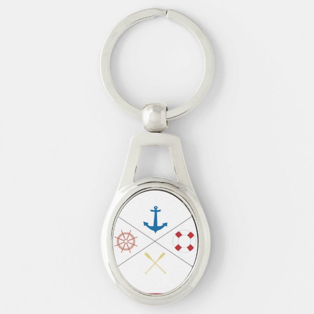 Nautical Anchor Sail Sailing Boat Ore Key Chain (Front)