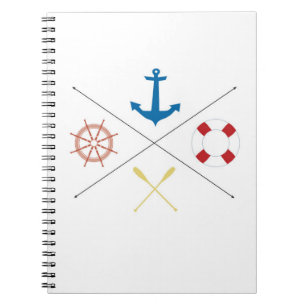 Nautical Anchor Sail Sailing Boat Ore Note Book