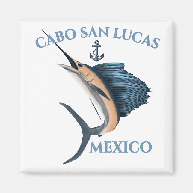 Nautical Anchor Sailfish Cabo San Lucas Magnet (Front)