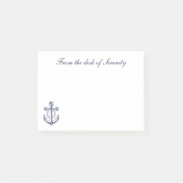 Nautical Anchor Sailor Ocean Sea Personalised  Post-it Notes (Front)