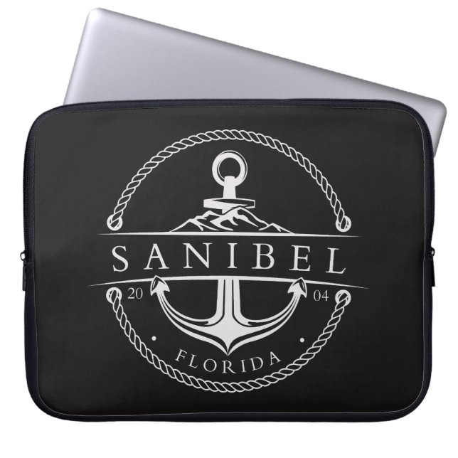 Nautical Anchor Sanibel Florida 2004 Laptop Sleeve (Front)