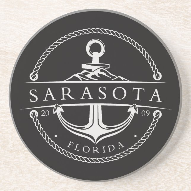 Nautical Anchor Sarasota Florida 2009 Coaster (Front)