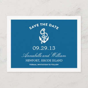 NAUTICAL ANCHOR   SAVE THE DATE POST CARD