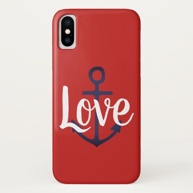nautical ANCHOR + script LOVE | Case-Mate iPhone Case (Back)