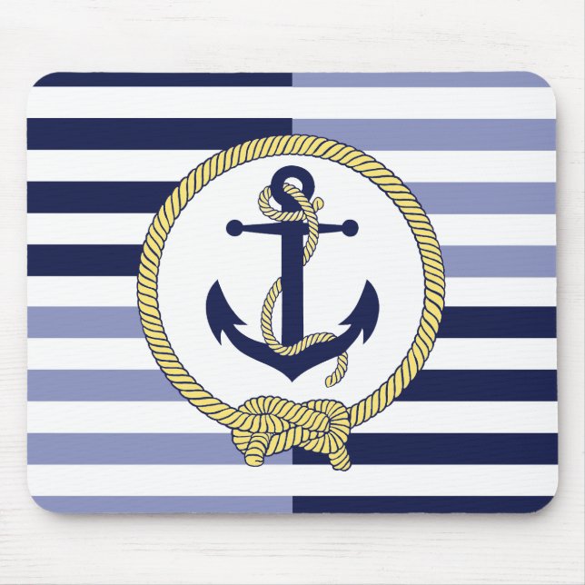 Nautical Anchor/Seaman's knot/Customise name, # Mouse Pad (Front)